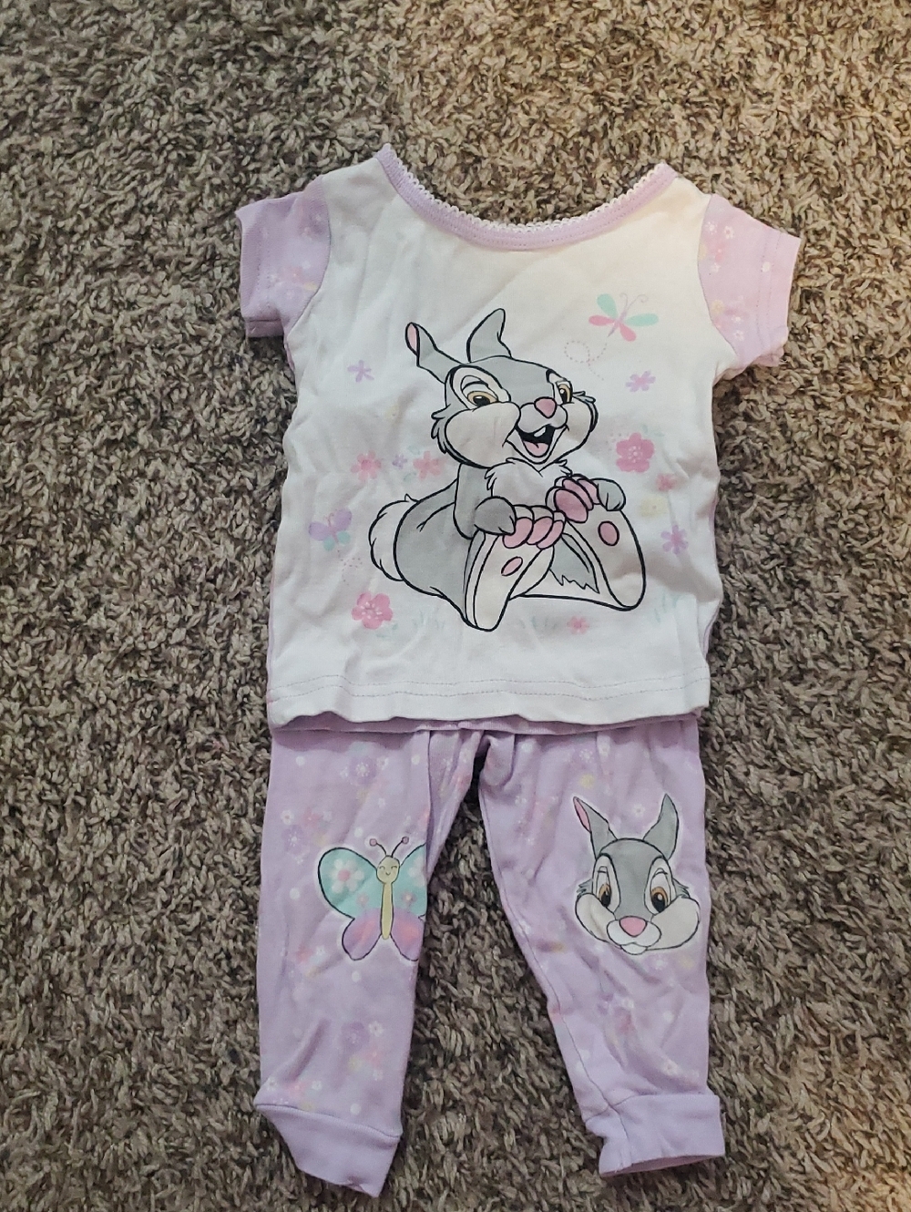Disney Lilac and White Thumper Bunny Pajama Set